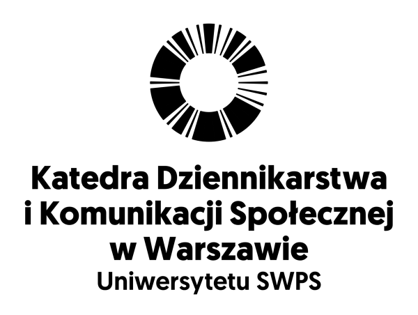 Logotyp: Katedra Dziennikarstwa i Komunikacji Społecznej w Warszawie Uniwersytetu SWPS