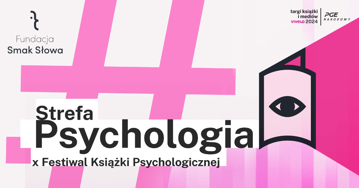 Grafika promująca Strefę Psychologii na Targach Książki Psychologicznej VIVELO 2024