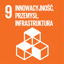 Innowacyjność, przemysł, infrastruktura ikona dziewiątego celu zrównoważonego rozwoju