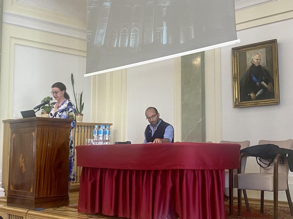 Prof. Agnieszka Pantuchowicz podczas wystąpienia na konferencji „Politics of Justice Text, Image, and Practice”