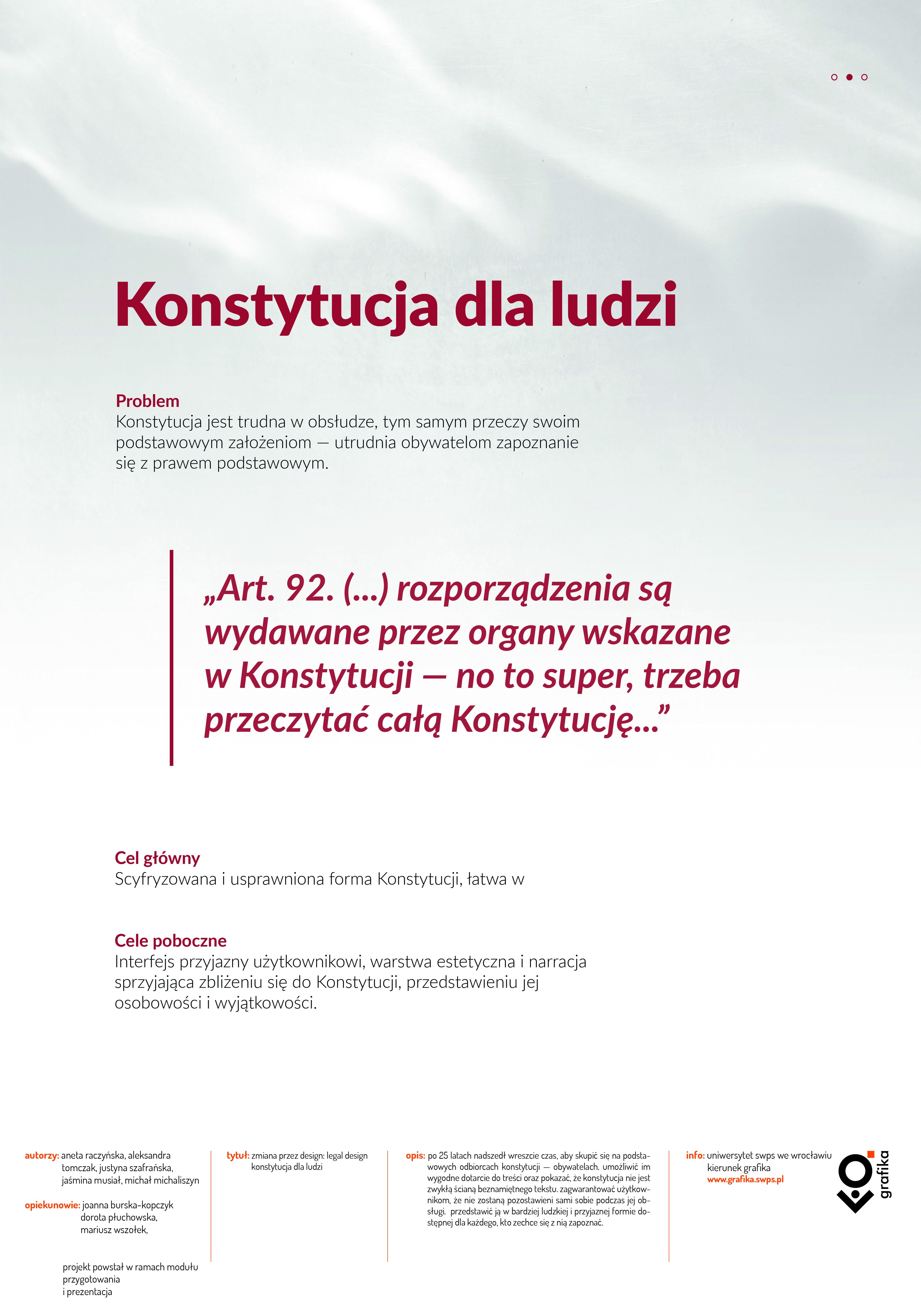 Wystawa z zakresu legal design – prace dotyczą Konstytucji RP