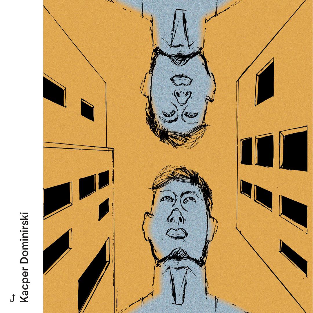 Dwie postaci w lustrzanym odbiciu