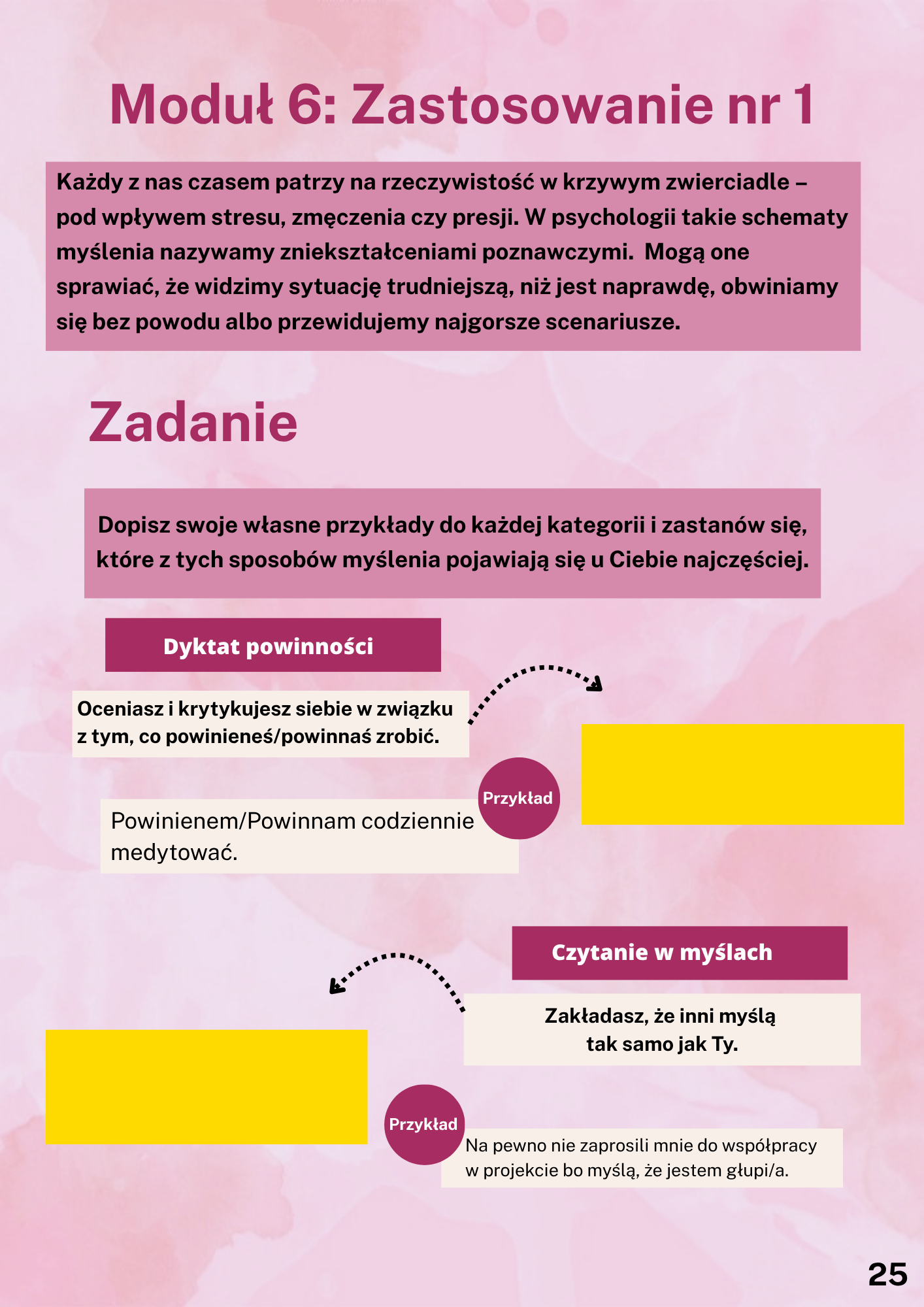 Przykładowa strona z zeszytu ćwiczeń do kursu WypaleNIE