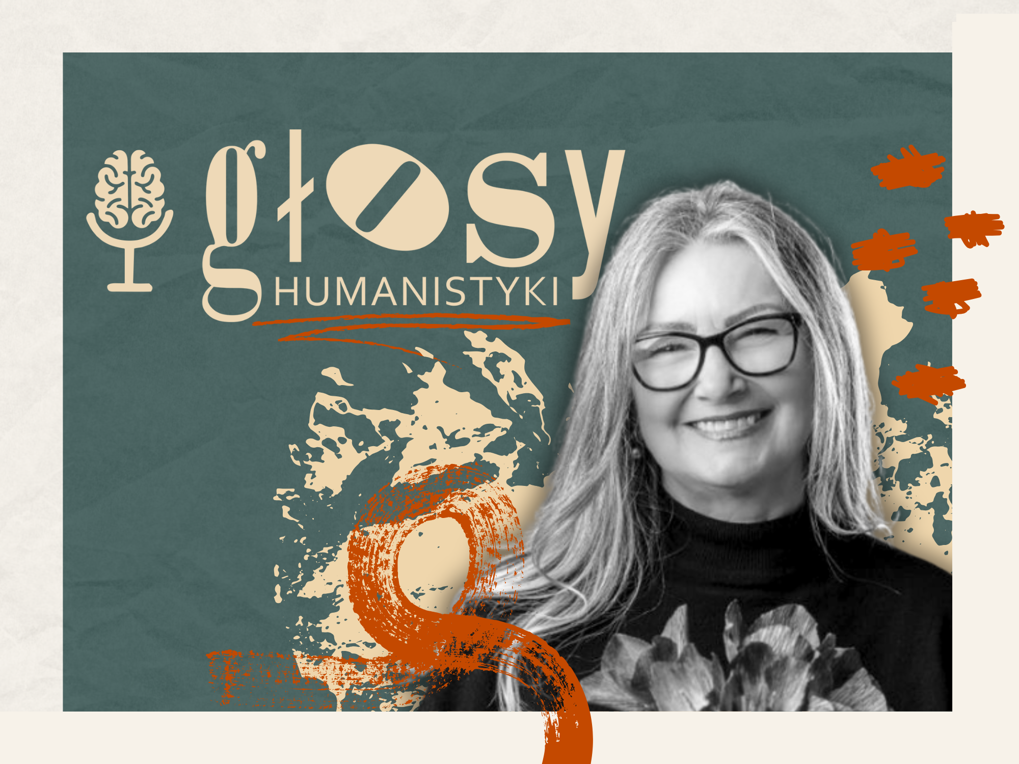 Maria Mendel i logo „Głosów Humanistyki”